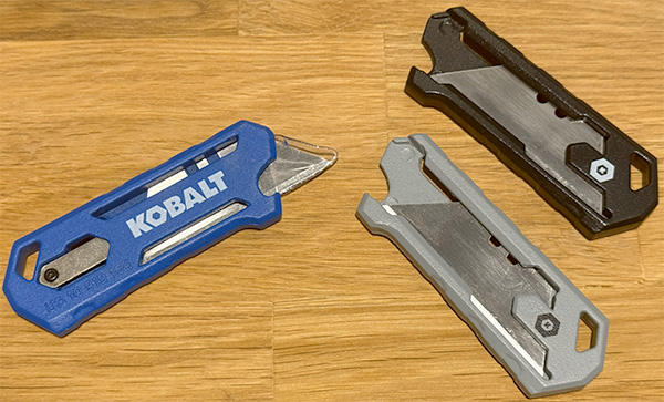 Kobalt Mini Utility Knives on Workbench