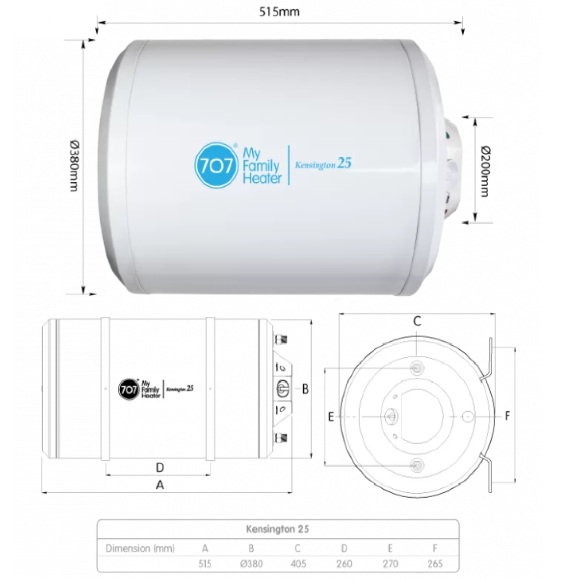 707 Kensington 25 STORAGE HEATER 25L
