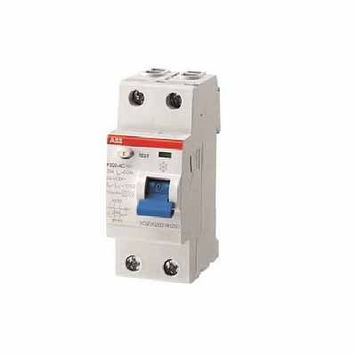 ABB F202 AC-40/0,03, Residual Current Circuit Breaker (RCCB), 2 Pole, 30mA, 40A, AC