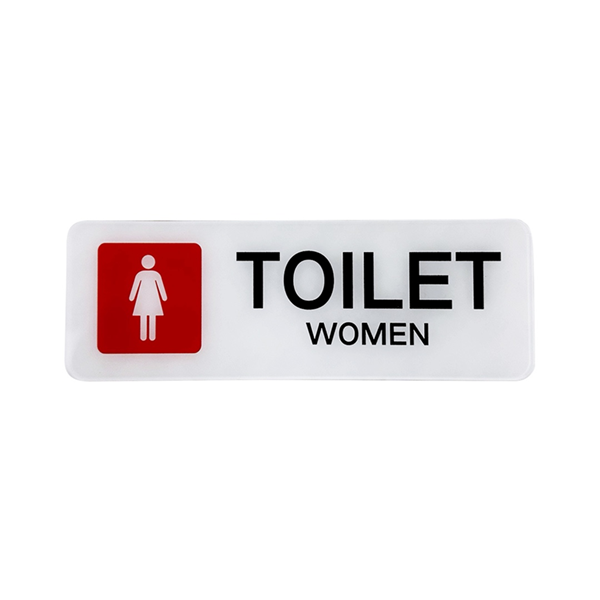 Acrylic Sign 150MM X 50MM WOMEN Toilet Sign SELF ADHESIVE