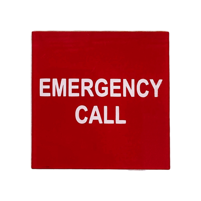 Acrylic Sign EMERGENCY CALL 75MM X 75MM Sign SELF ADHESIVE