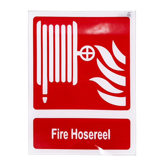 Acrylic Sign FIRE HOSEREEL 150MM X 100MM Sign SELF ADHESIVE
