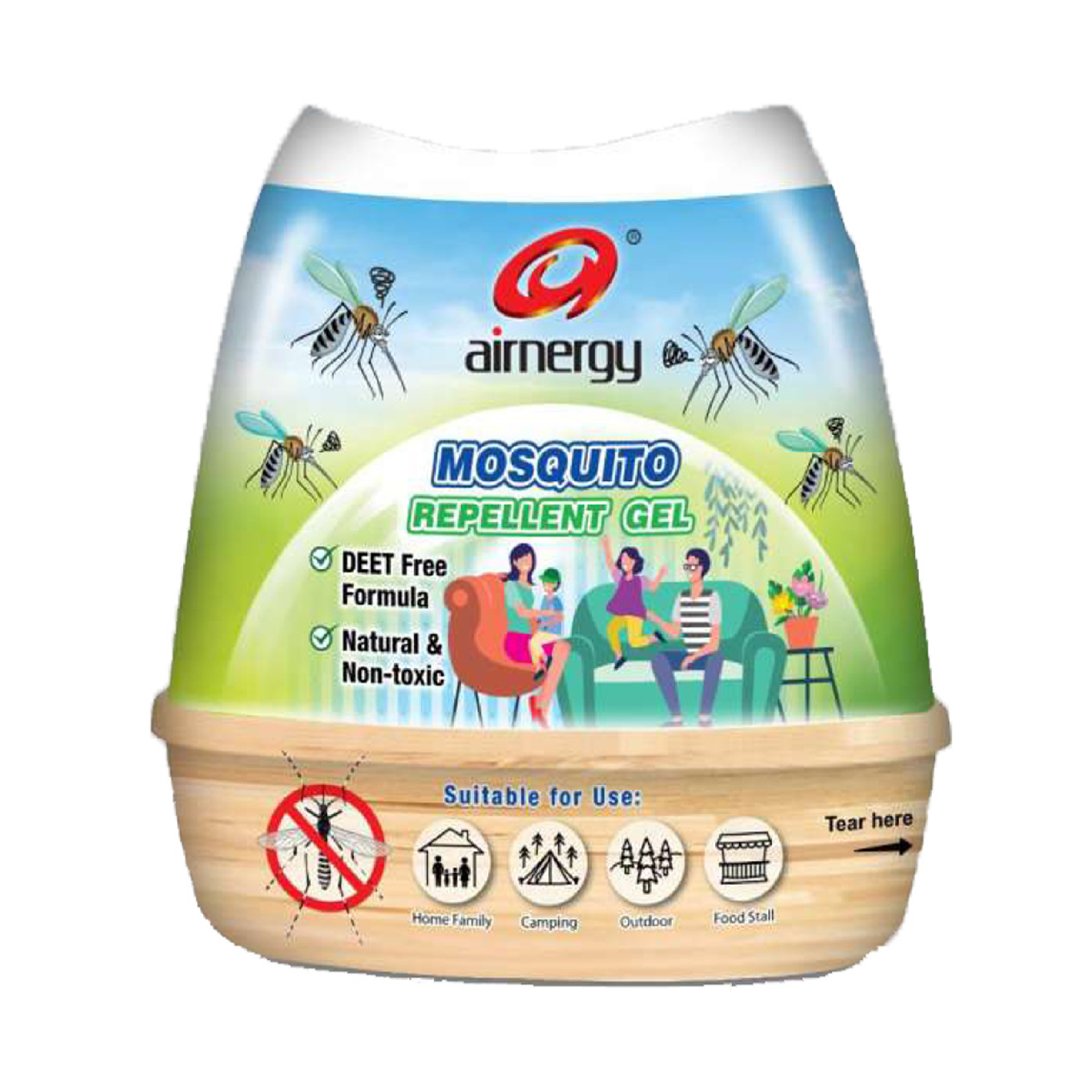 AIRNERGY Mosquito Repellent Gel 180g NATURAL & NON-TOXIC