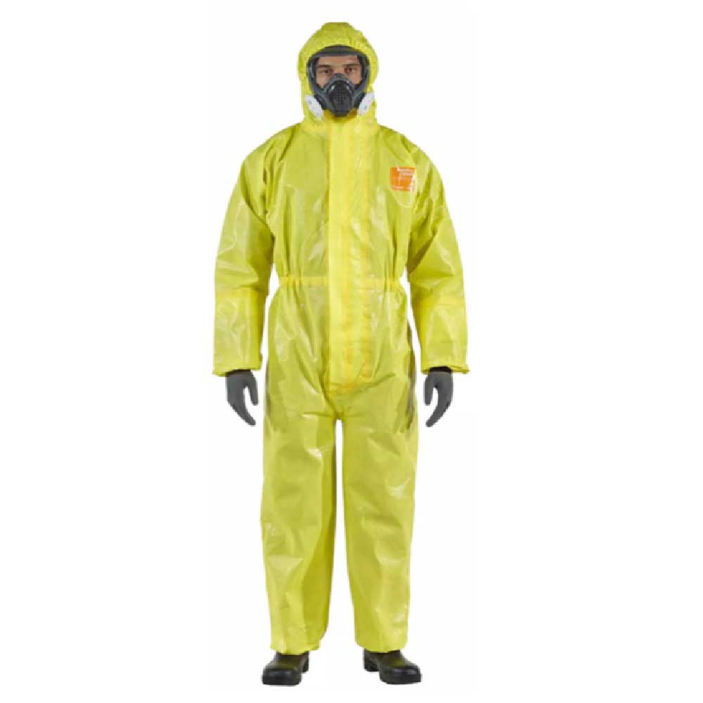 Ansell AlphaTec 3000-YE Size-L Chemical Protection Coverall With Hood 111