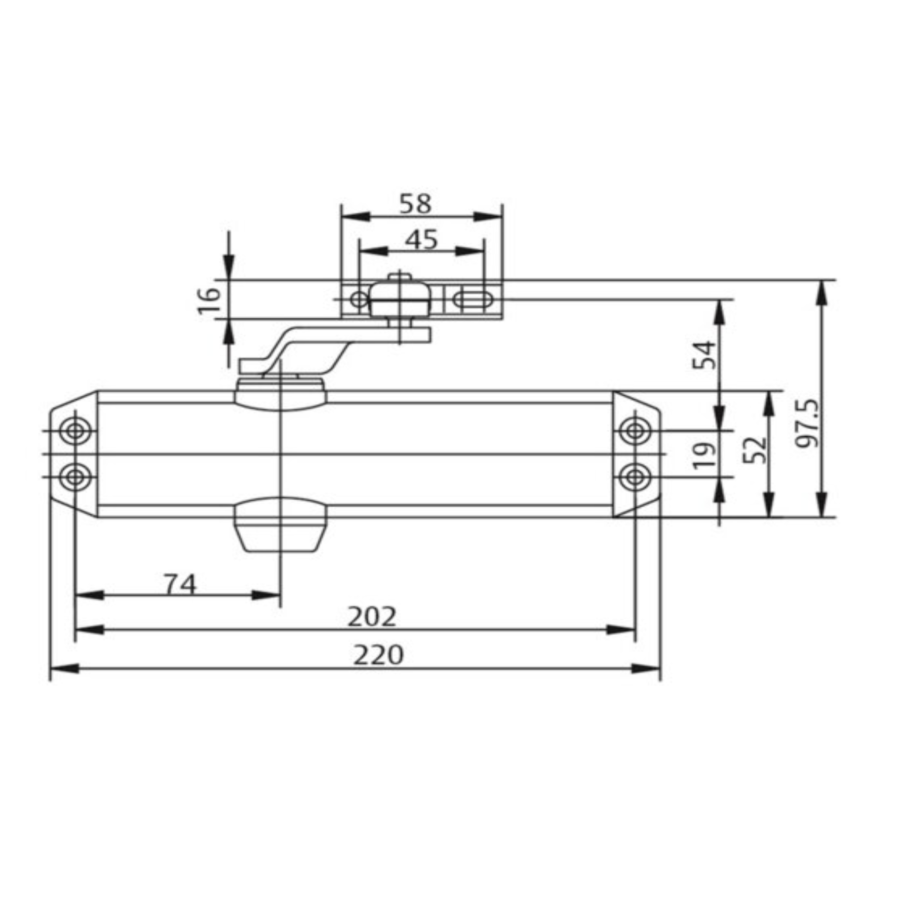 ASSA ABLOY DC120 Door Closer With HOLD OPEN ARM EN2/3/4