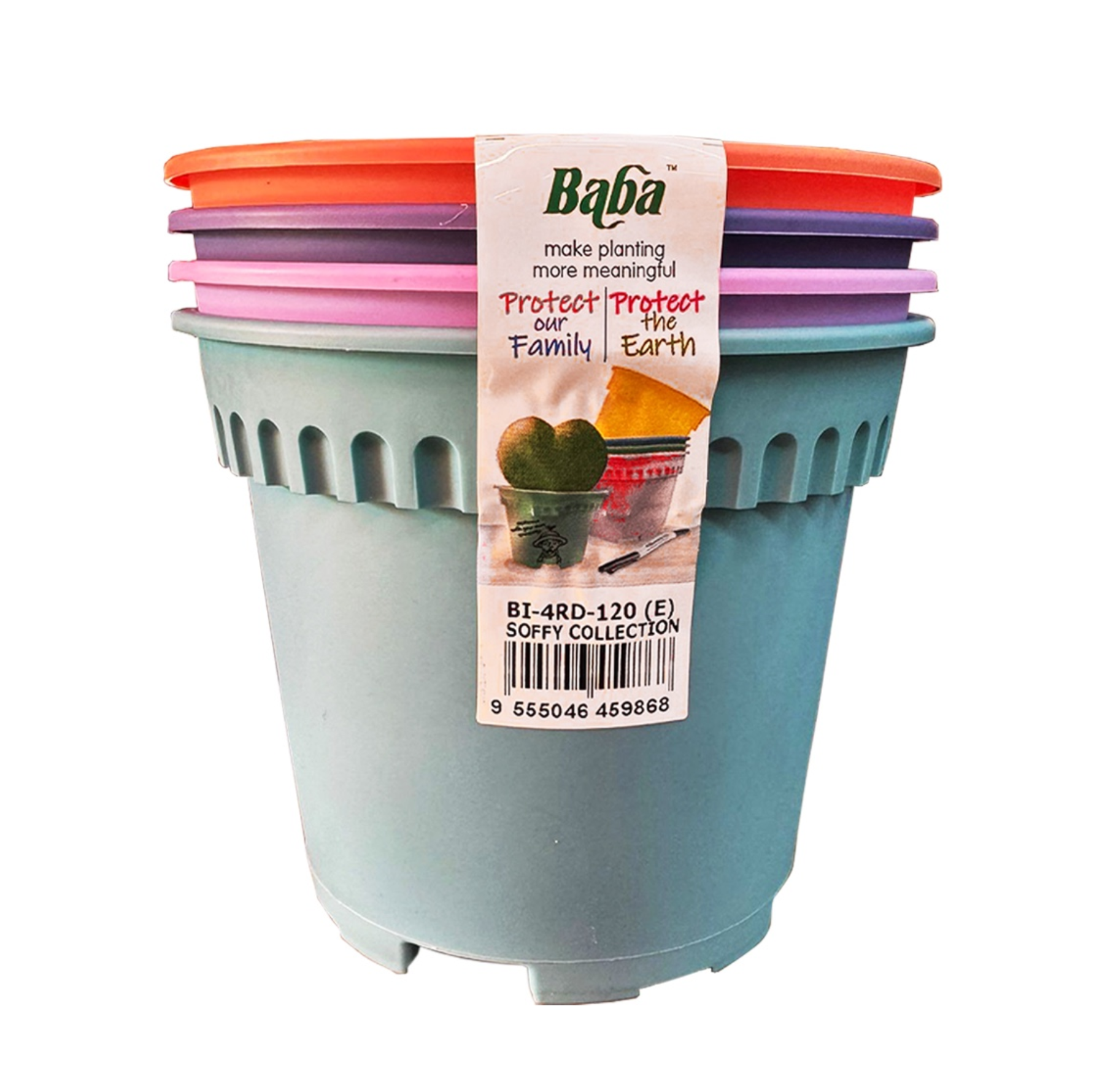 Baba 12CM SOFFY COLLECTION Pot (Mix Colours) 4PC/Pack