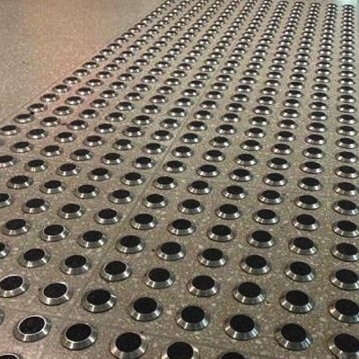 BLIND TACTILE STUD SS316 Stainless Steel With BLACK RUBBER TOP