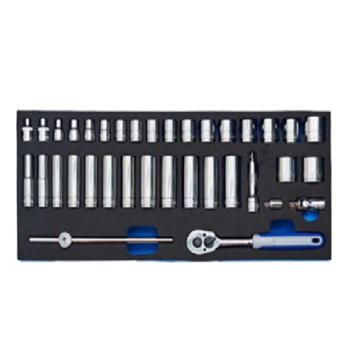 BluePoint 1/4, 3/8, 1/2 DR Sockets Master Tool Set (Red Tool Chest)