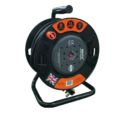 Britz 4-WAY Cable Extension Reel With Surge Protector 50M