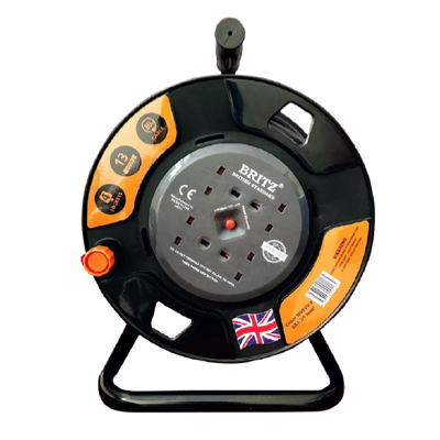 Britz 4-WAY Cable Extension Reel With Surge Protector 50M