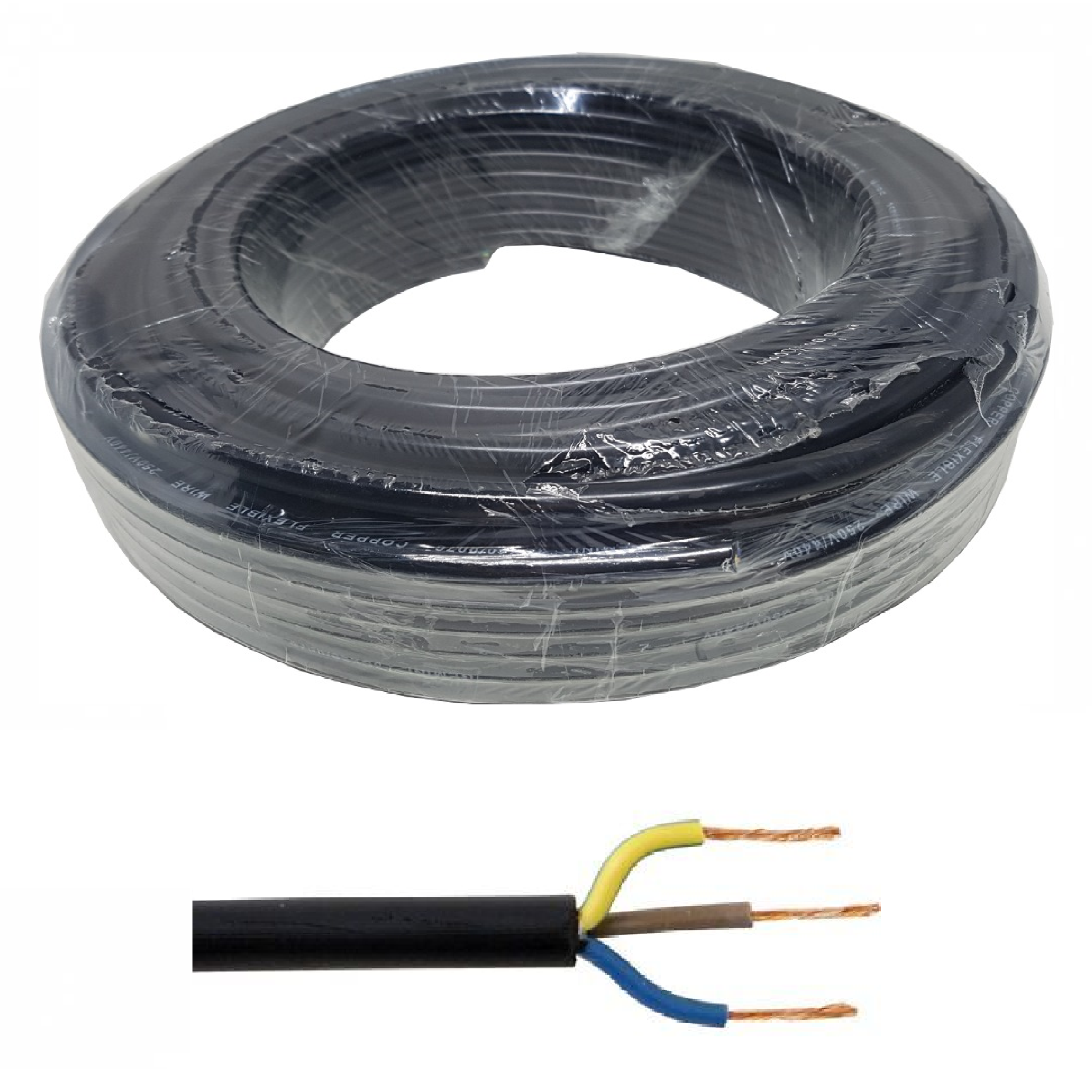 CAVICO 3 CORE Electrical Cable 3C/70YR X 35M BLACK