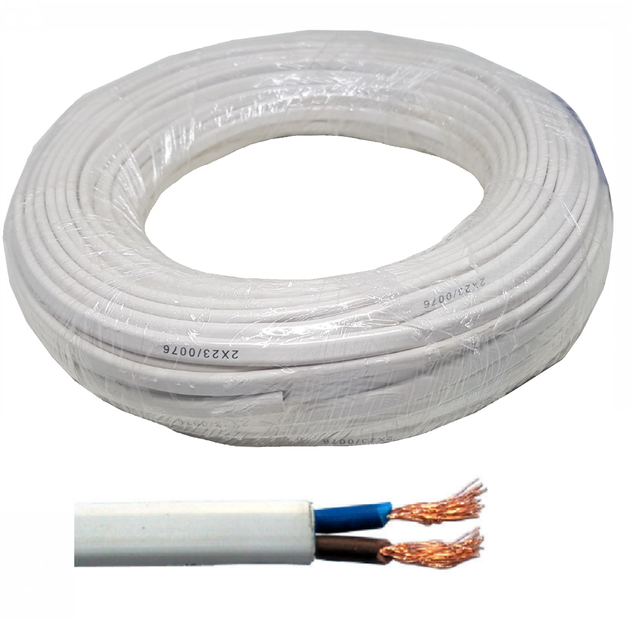 CAVICO TWIN FLAT WHITE Electrical Cables 2C X 23/0076 X 45M ROLL