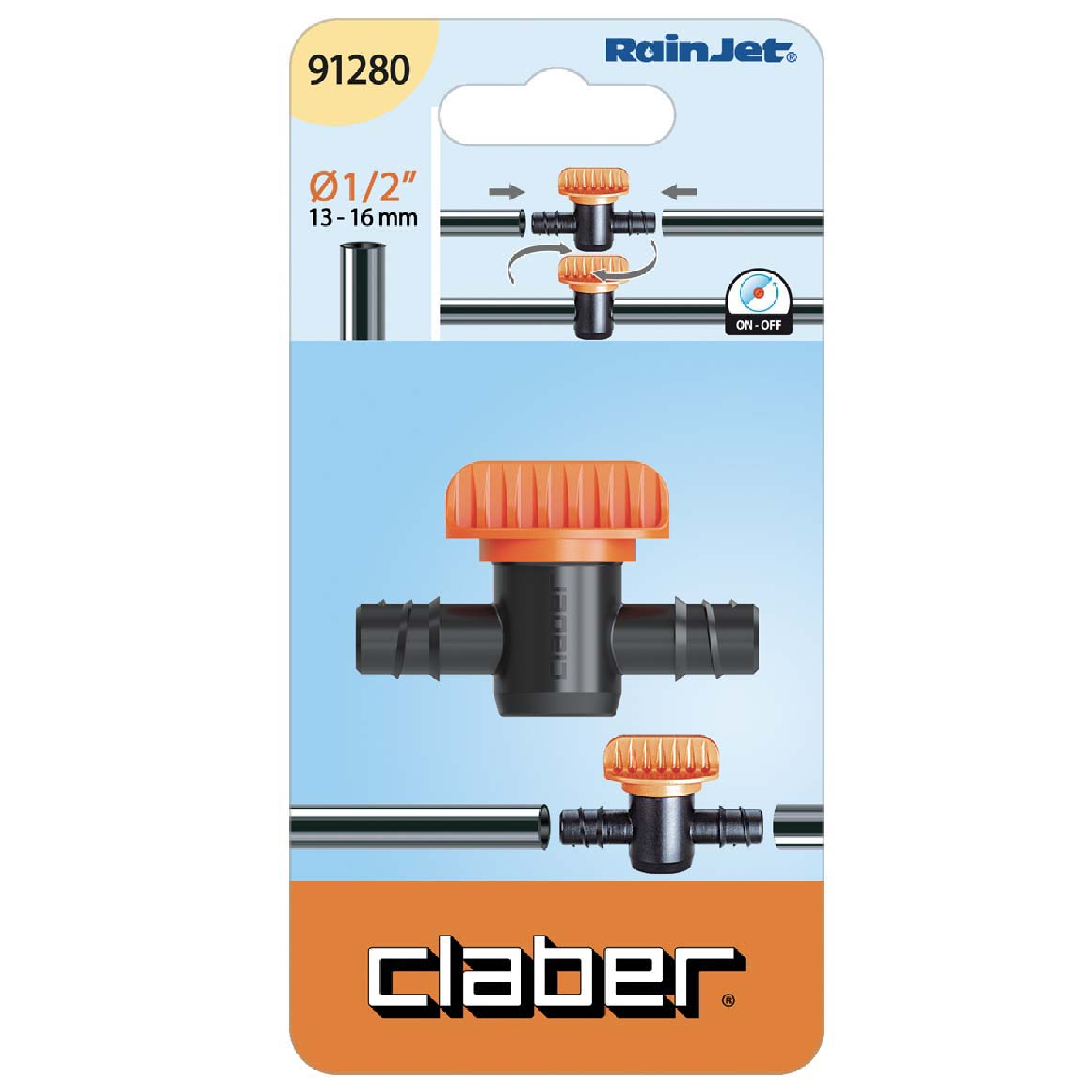 Claber 91280 SHUT-OFF Valve For 13MM HARD HOSE