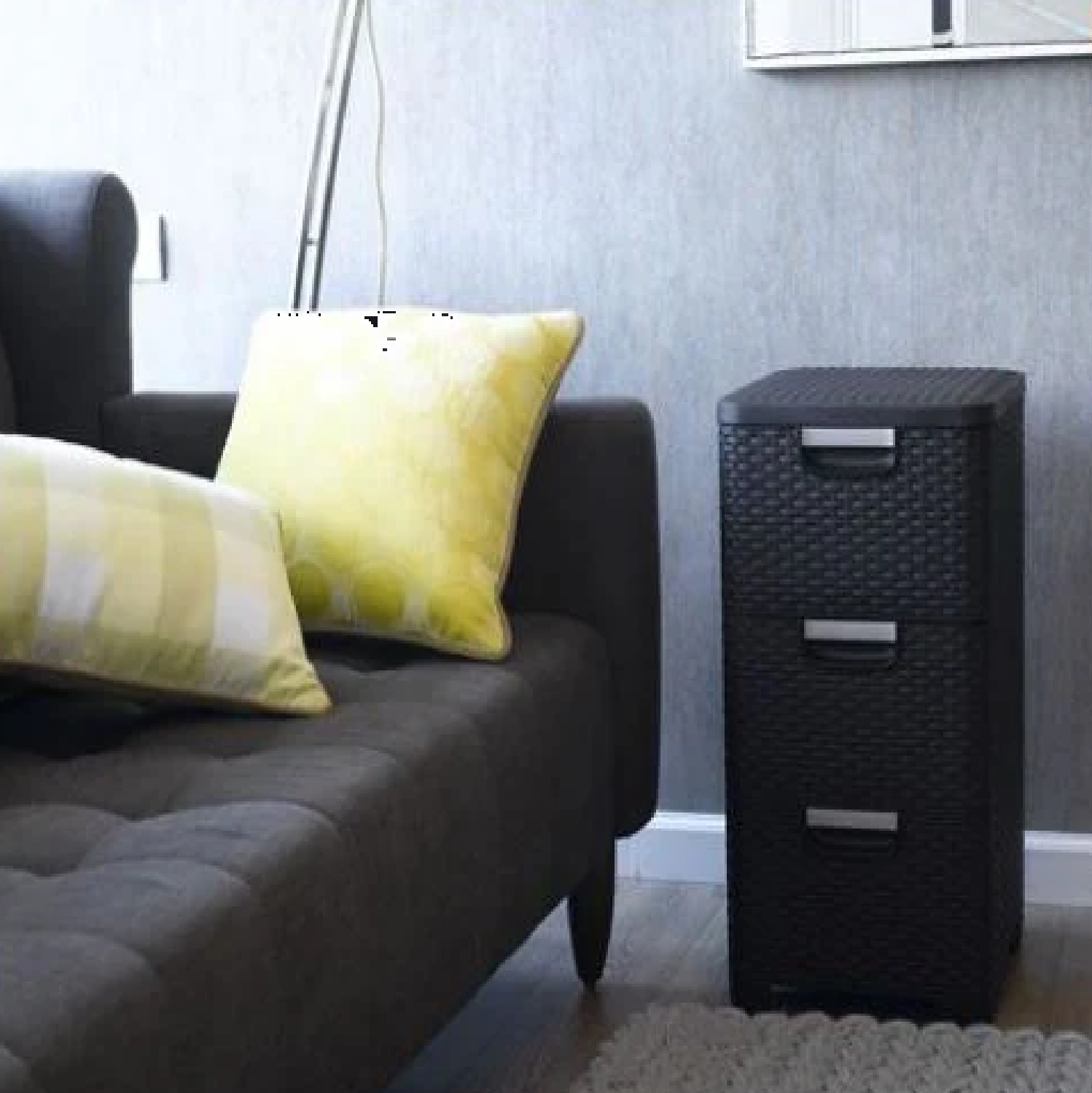 CURVER Rattan Style 3-DRAWER Cabinet DARK BROWN