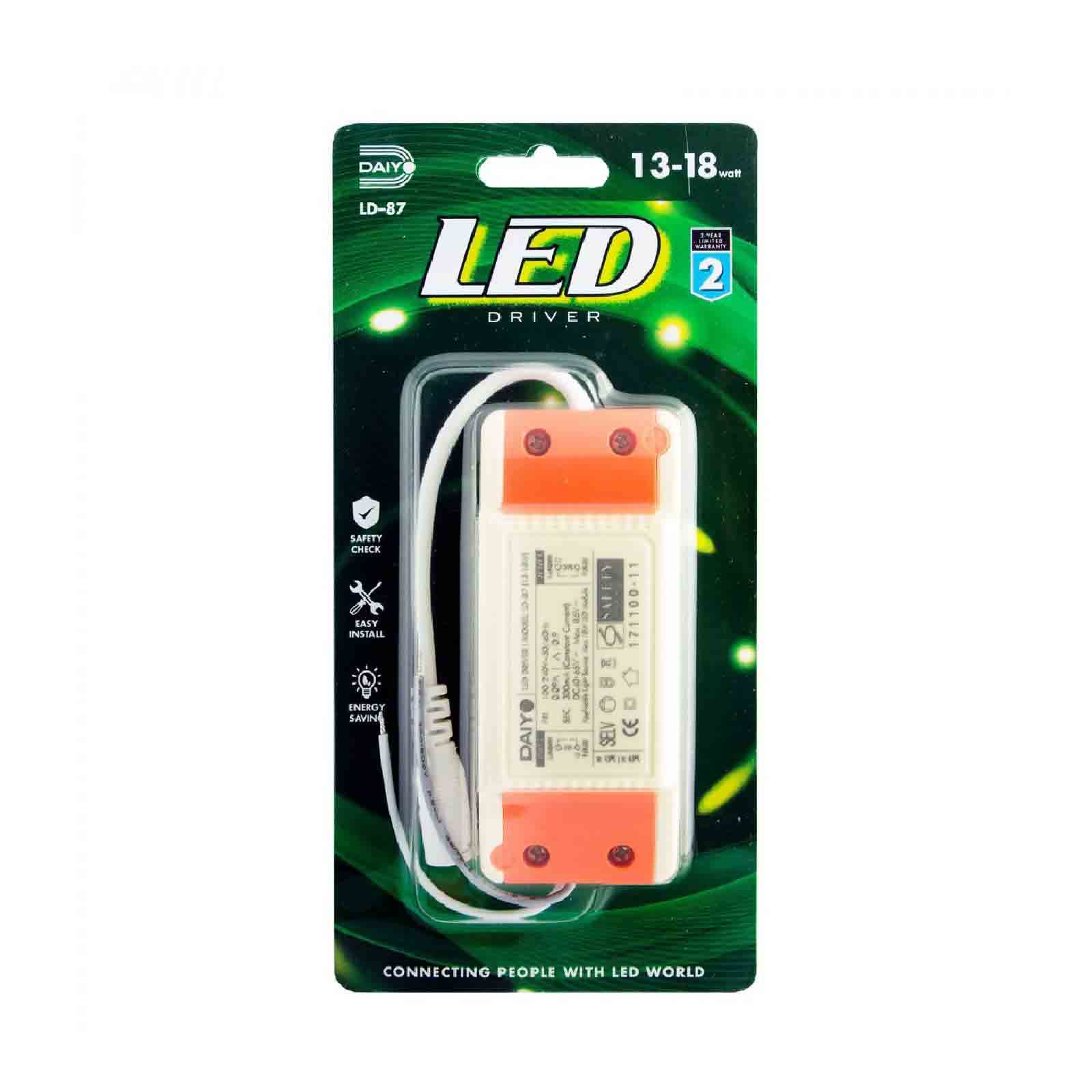 Daiyo 13-18W LED Driver DC Connector 300mA