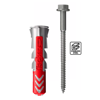 FISCHER DUOPOWER 10MM X 50MM Screw A4 Stainless Steel 2PC/PACK 535488