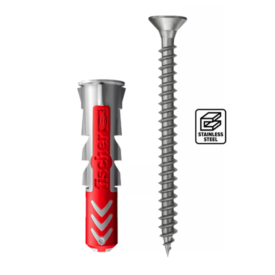 FISCHER DUOPOWER 5MM X 25MM Screw A2 Stainless Steel 8PC/PACK 535485
