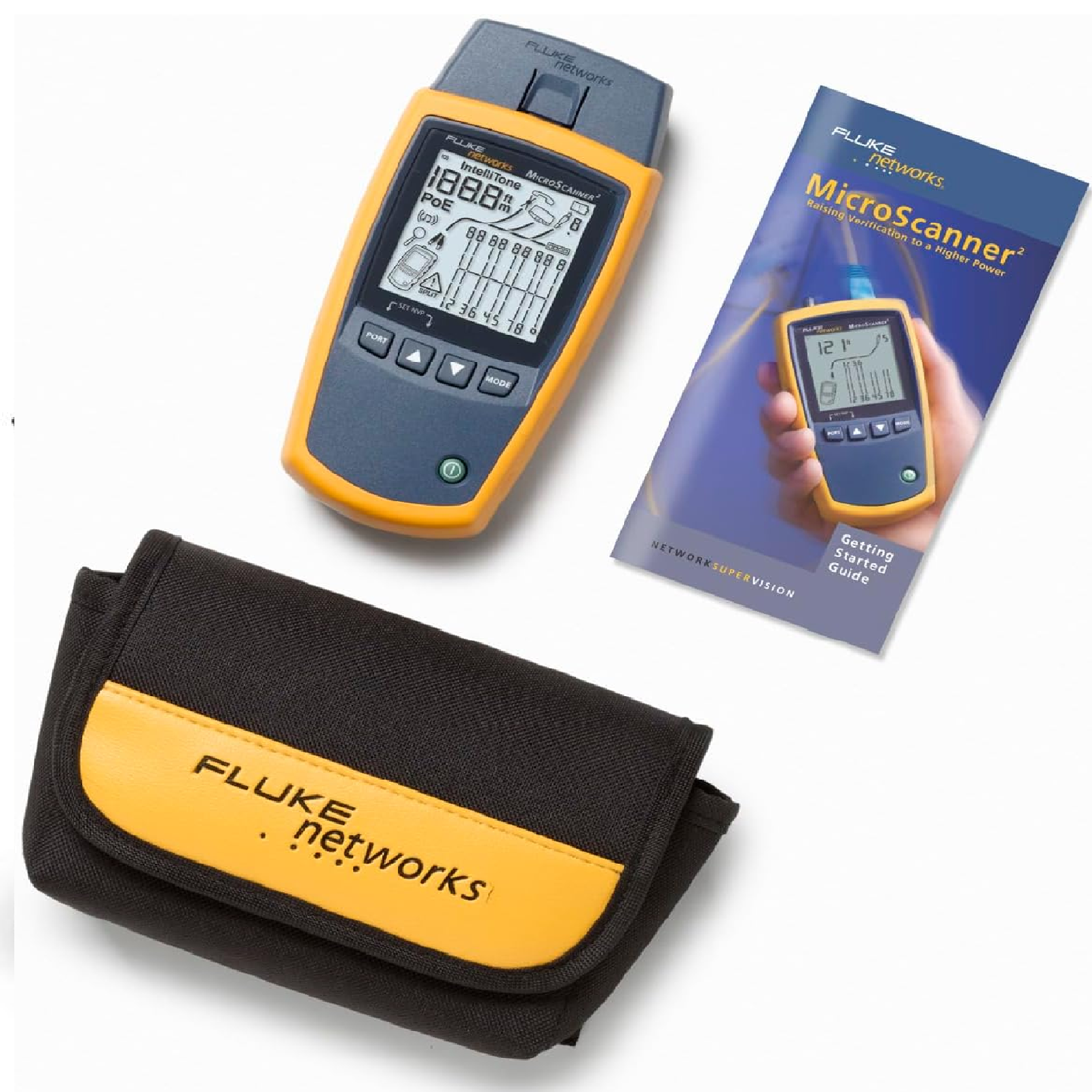 FLUKE NETWORK MS2-100 MicroScanner 2 Copper Cable Verifier With Built-In INTELLITONE TONING