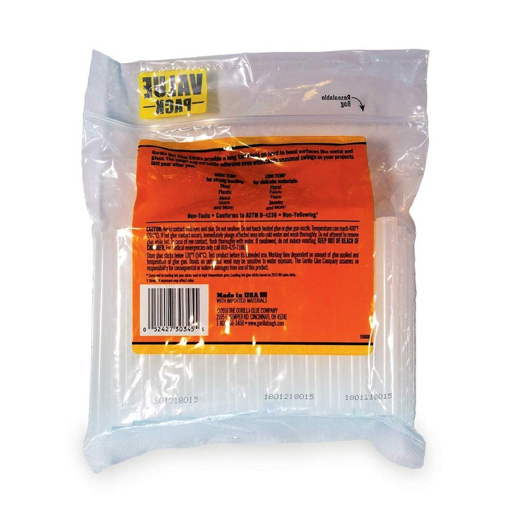 Gorilla 3034502 STANDARD Hot Glue Sticks (4