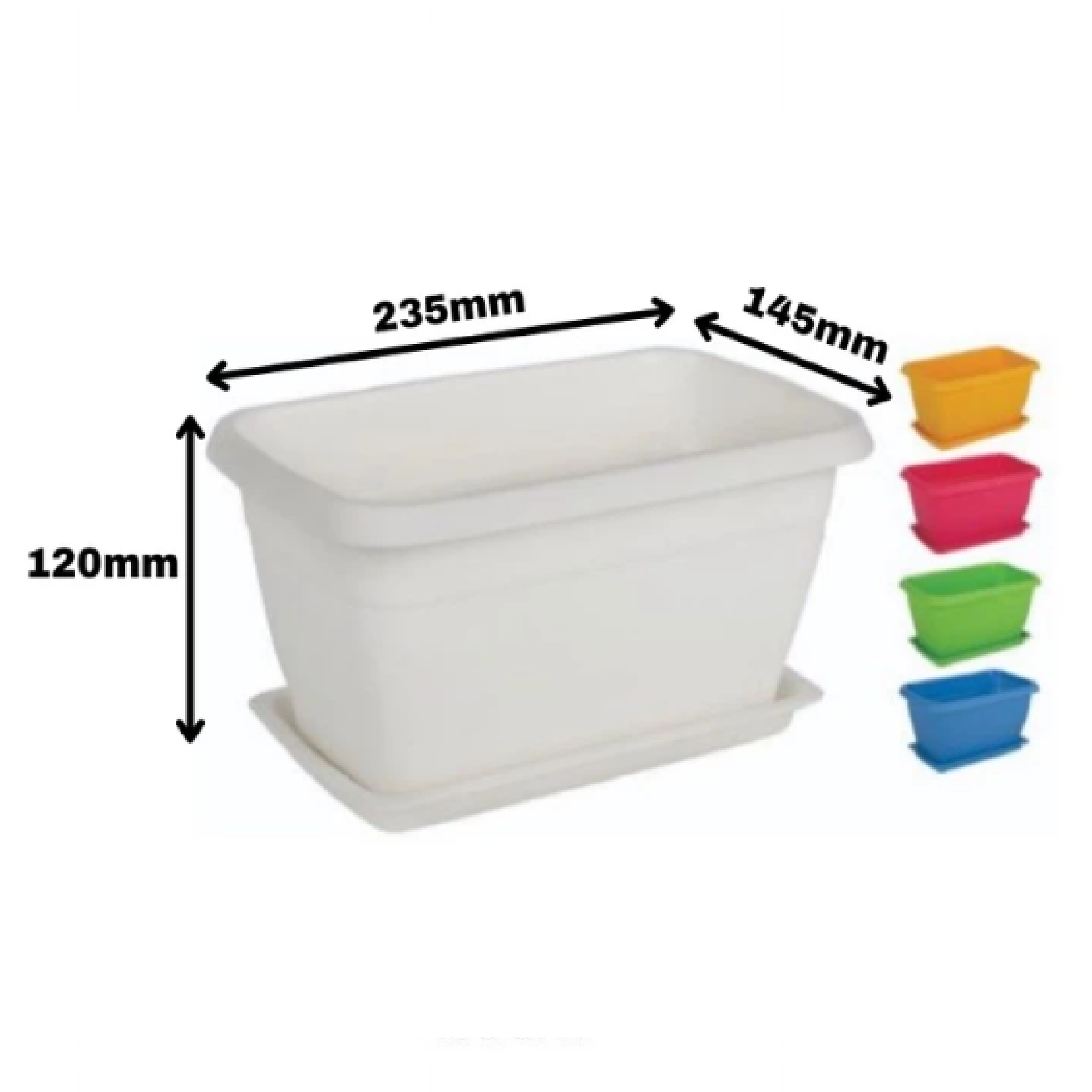 Green Hands 2238 PLANTER BOX 235MM X 145MM X 120MM Assortment Colours