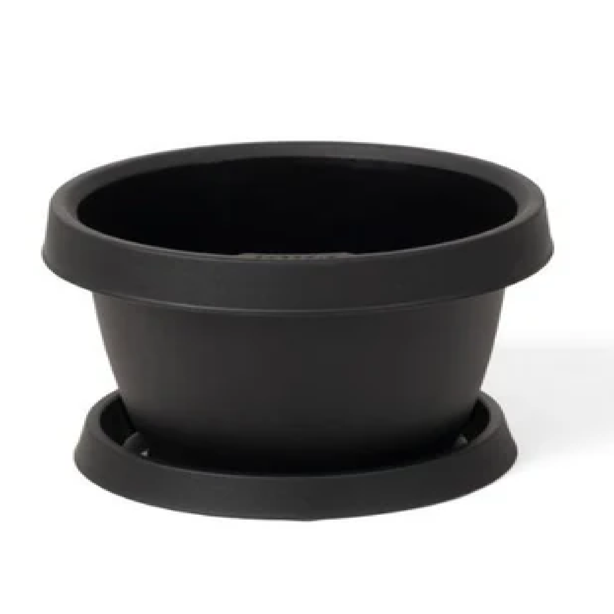 GRO Flower Pot With Tray 12L BLACK