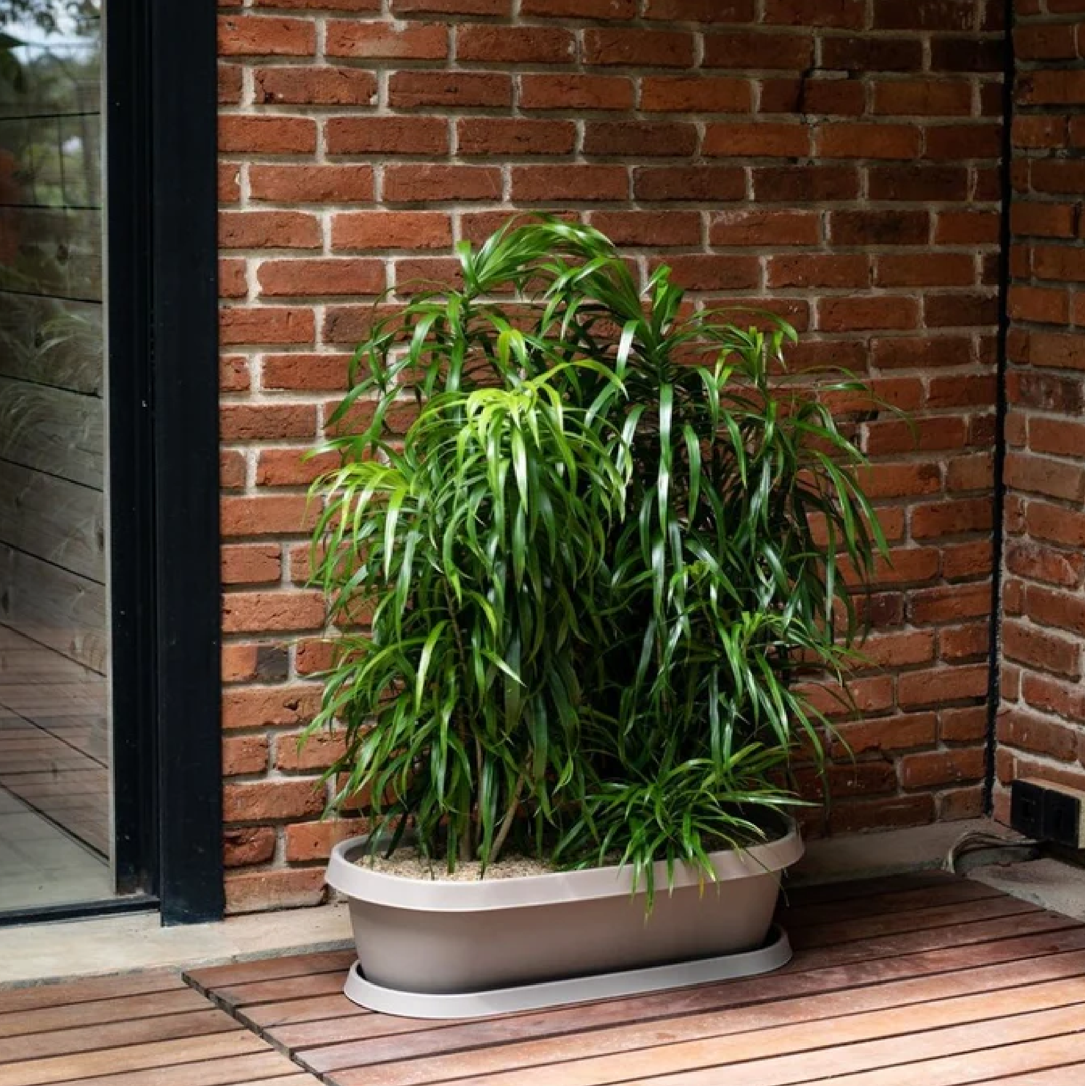 GRO Flower Pot With Tray 27L DESERT BEIGE RECTANGLE