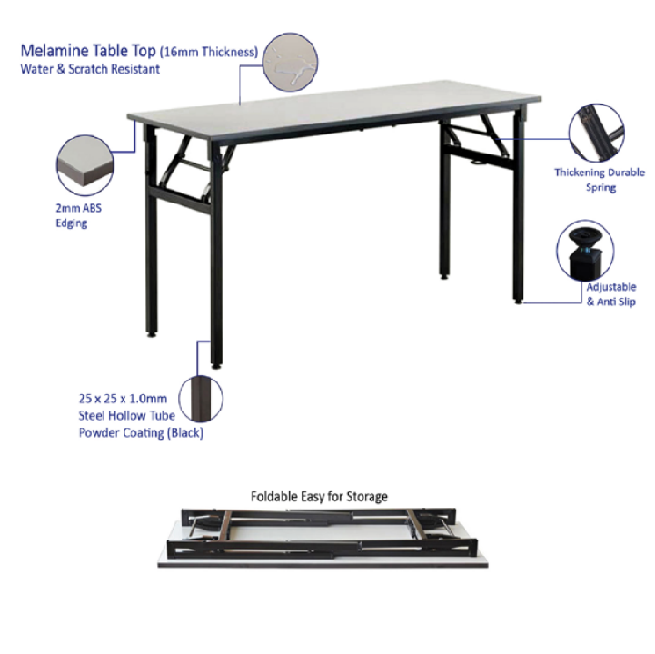 GS TABLE Foldable MELAMINE TOP