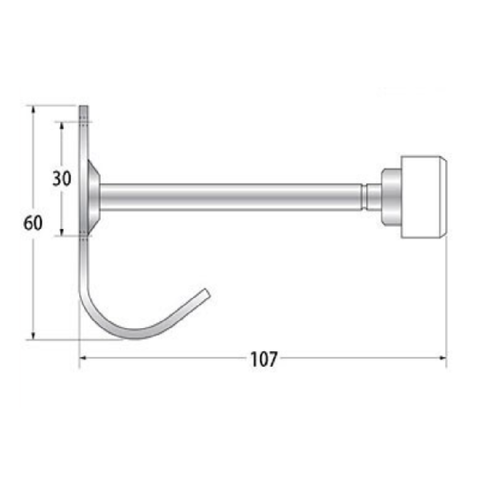 Hafele White Rubber Bumpon Door Stopper With Hook