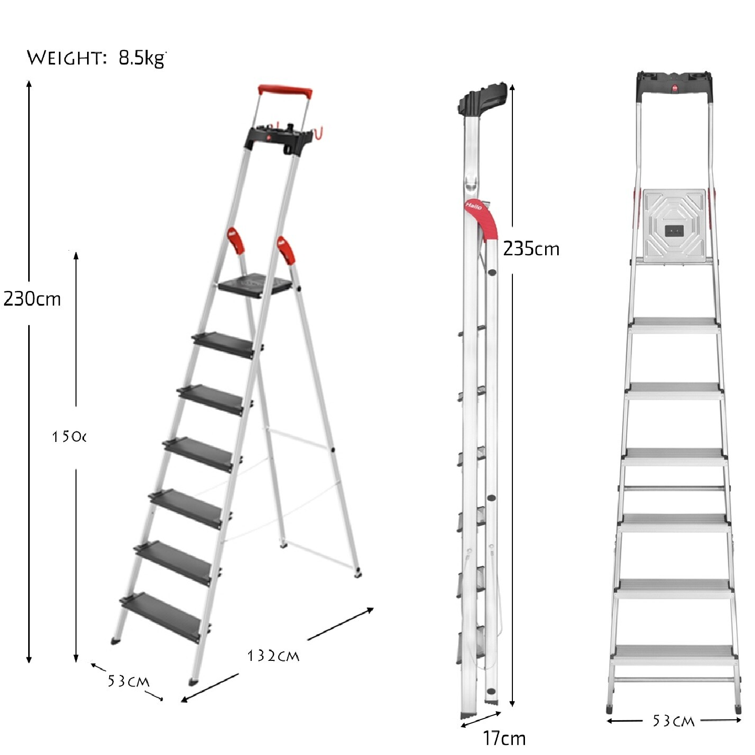 HAILO L100 TOPLINE Safety Ladder 7 STEPS