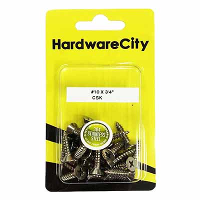 HardwareCity 10 X 3/4 Stainless Steel PH Pan Head Self Tapping Screws, 20PC/Pack