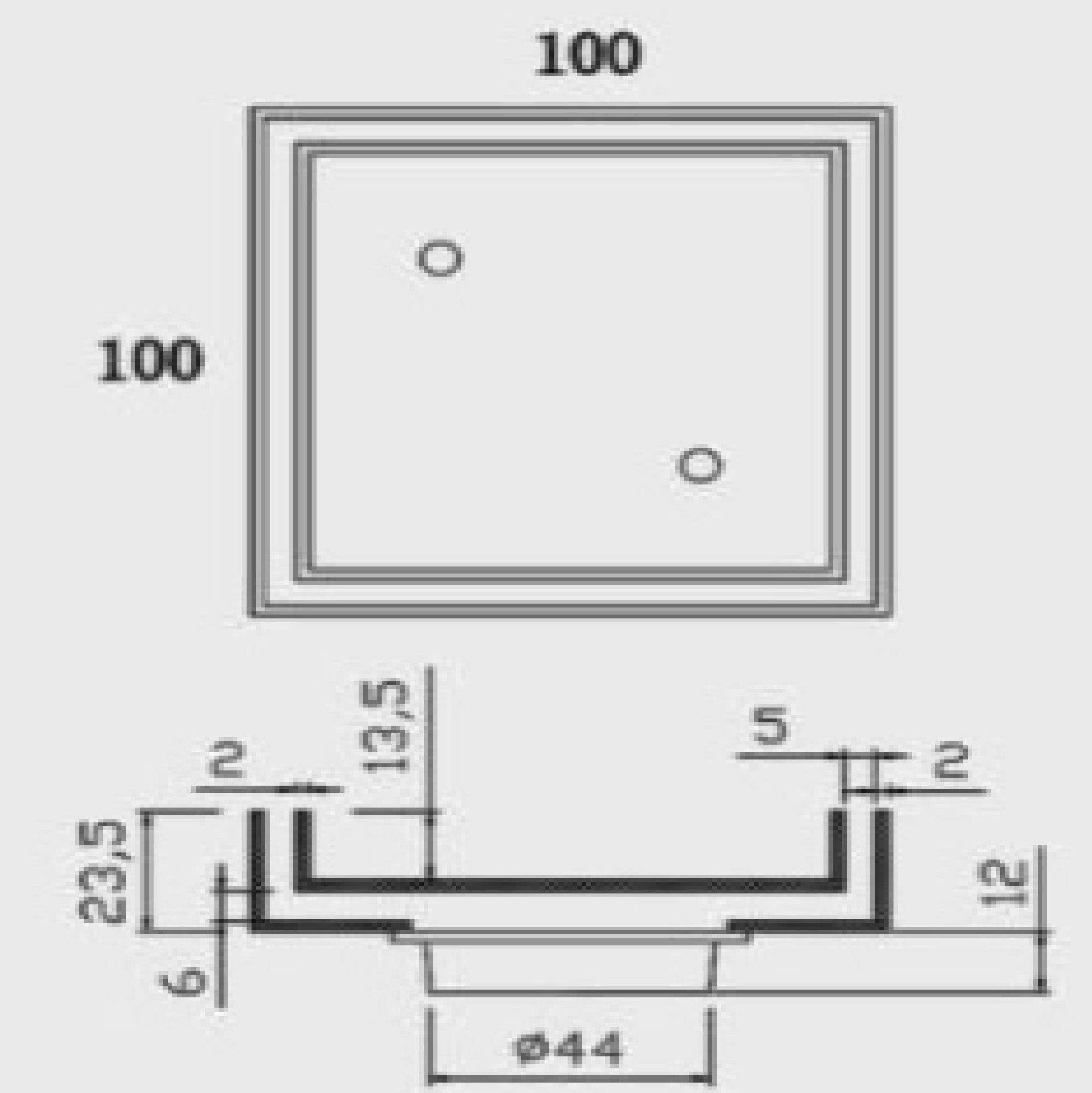 HardwareCity 100MM X 100MM MATT Stainless Steel TILE DRAIN