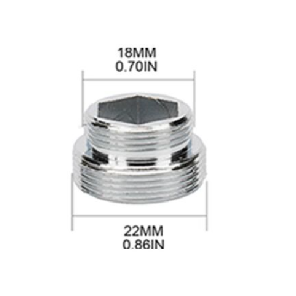HardwareCity 18MM X 22MM Fine Thread Extension Fitting