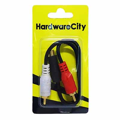 HardwareCity 2 X Male RCA Cable Stereo To Digital Audio Video Cable TV Connection