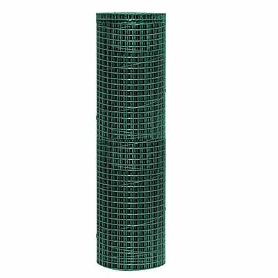 HardwareCity 3FT X 27M (Full Roll) Steel Wire Mesh (PVC Coated, Green) 1/2 X 1/2 Grid