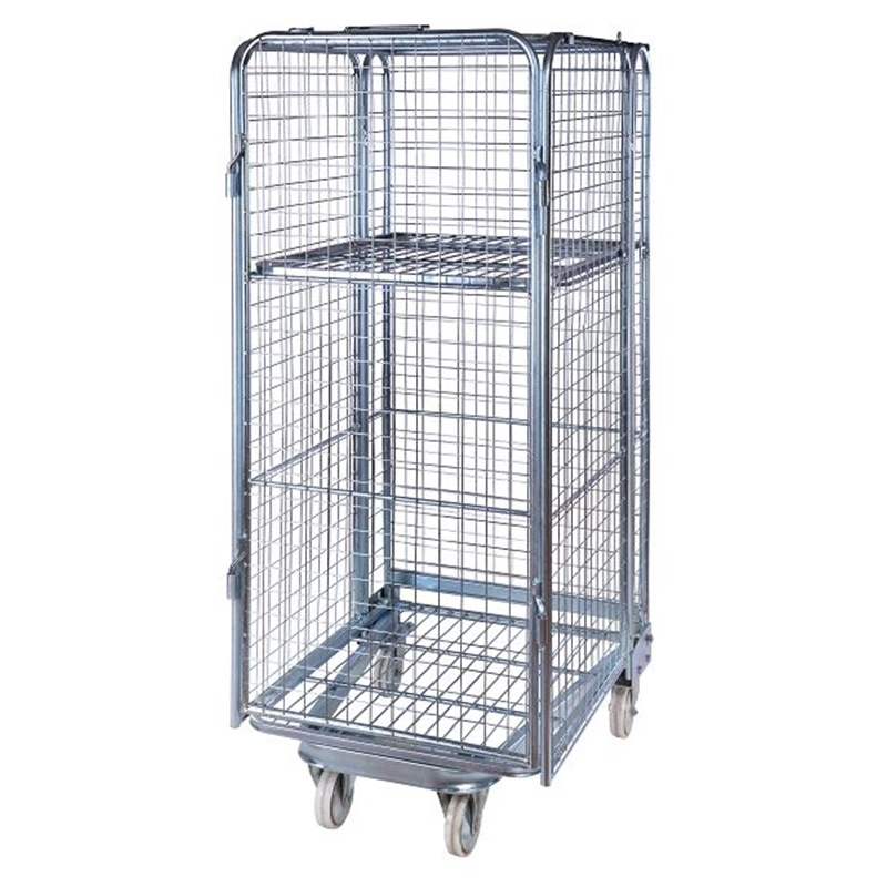 HardwareCity 5-SIDED Roll Container Cage Trolley With Mid Shelf