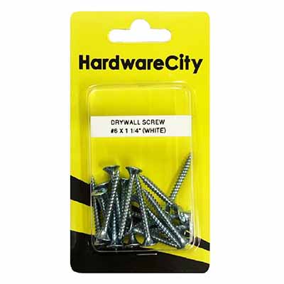 HardwareCity 6 X 32MM (1-1/4) Zinc Dry Wall Screws, 20PC/Pack