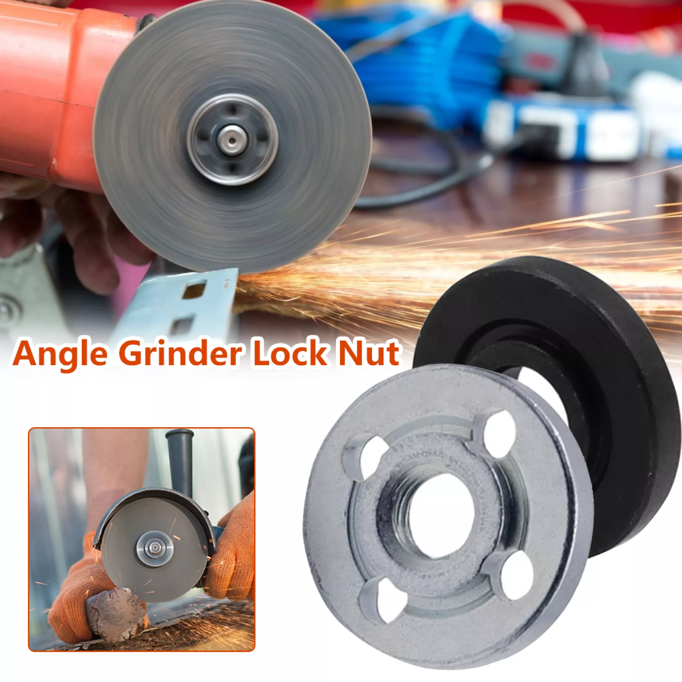 HardwareCity Angle Grinder Flange Lock Nut Set M10 Threaded