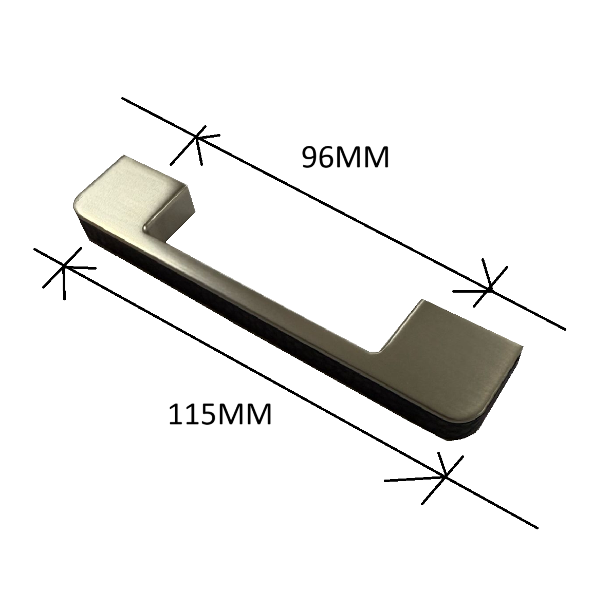 HardwareCity BLACK LEATHER Cabinet Handles 115MM SCANDINAVIA SCANDIBK-96