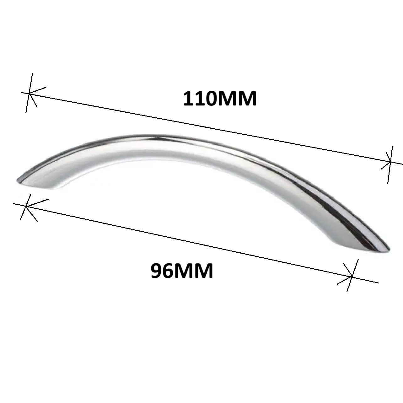 HardwareCity CHROME Cabinet Handles NEW BOW STYLE 110MM 1562-96