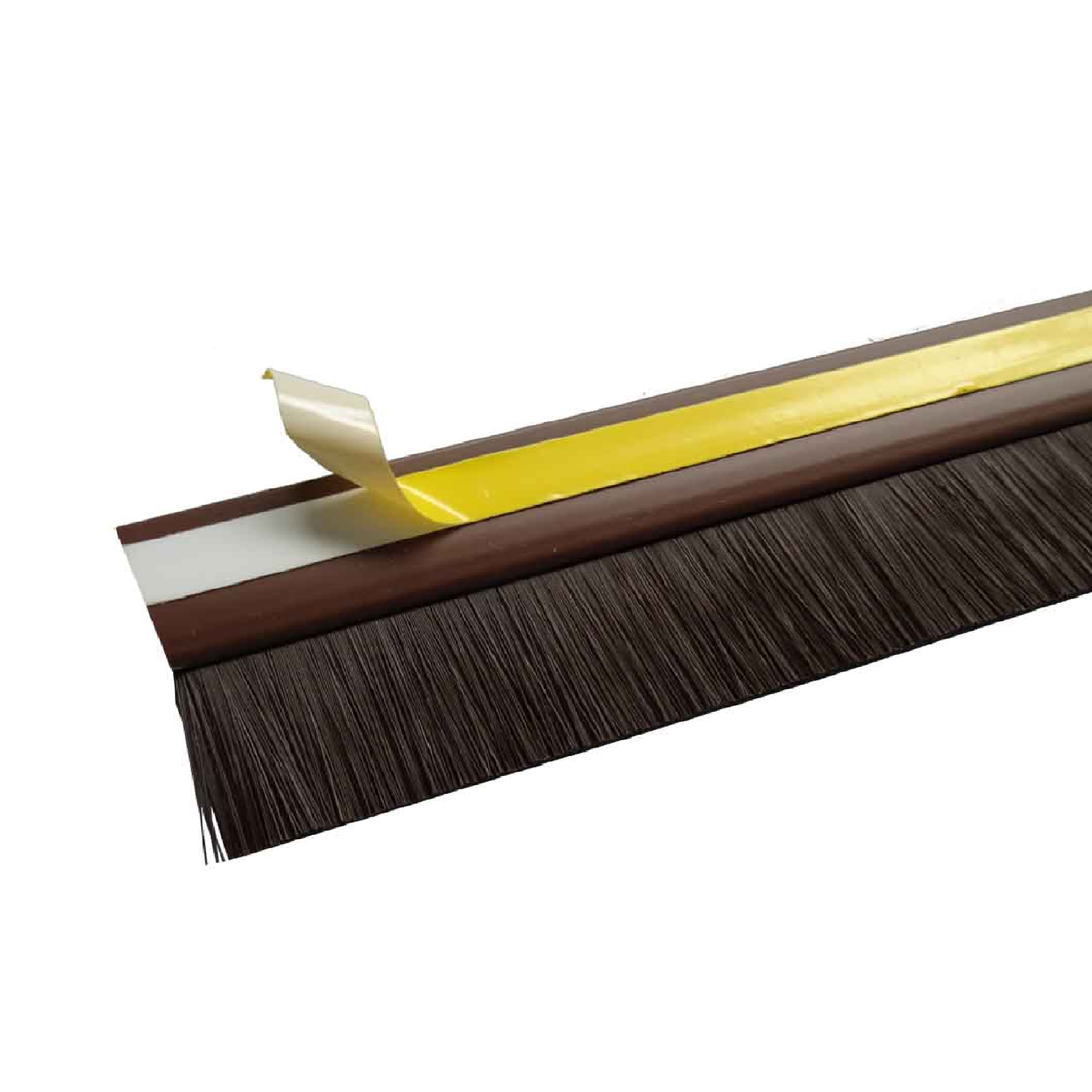 HardwareCity Door Brush BROWN PVC FRAME BLACK BRUSH 100CM
