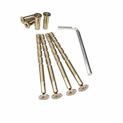 HardwareCity Door Handle 4MM Connecting Screws & Nuts, 4PC/Pack