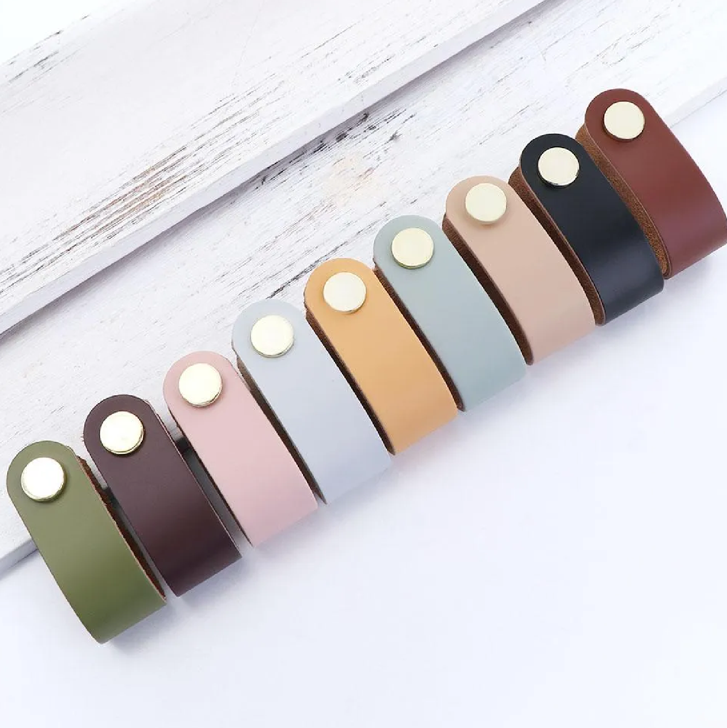 HardwareCity LEATHER Pull Handle For Cabinets 65MM Single Hole NORDIC DESIGN