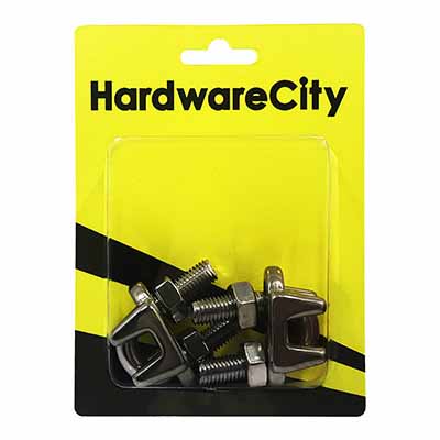 HardwareCity SS316 Stainless Steel 10MM Wire Rope Grip Clips 2PC/Pack