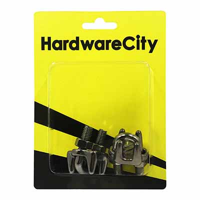 HardwareCity SS316 Stainless Steel 8MM Wire Rope Grip Clips 2PC/Pack