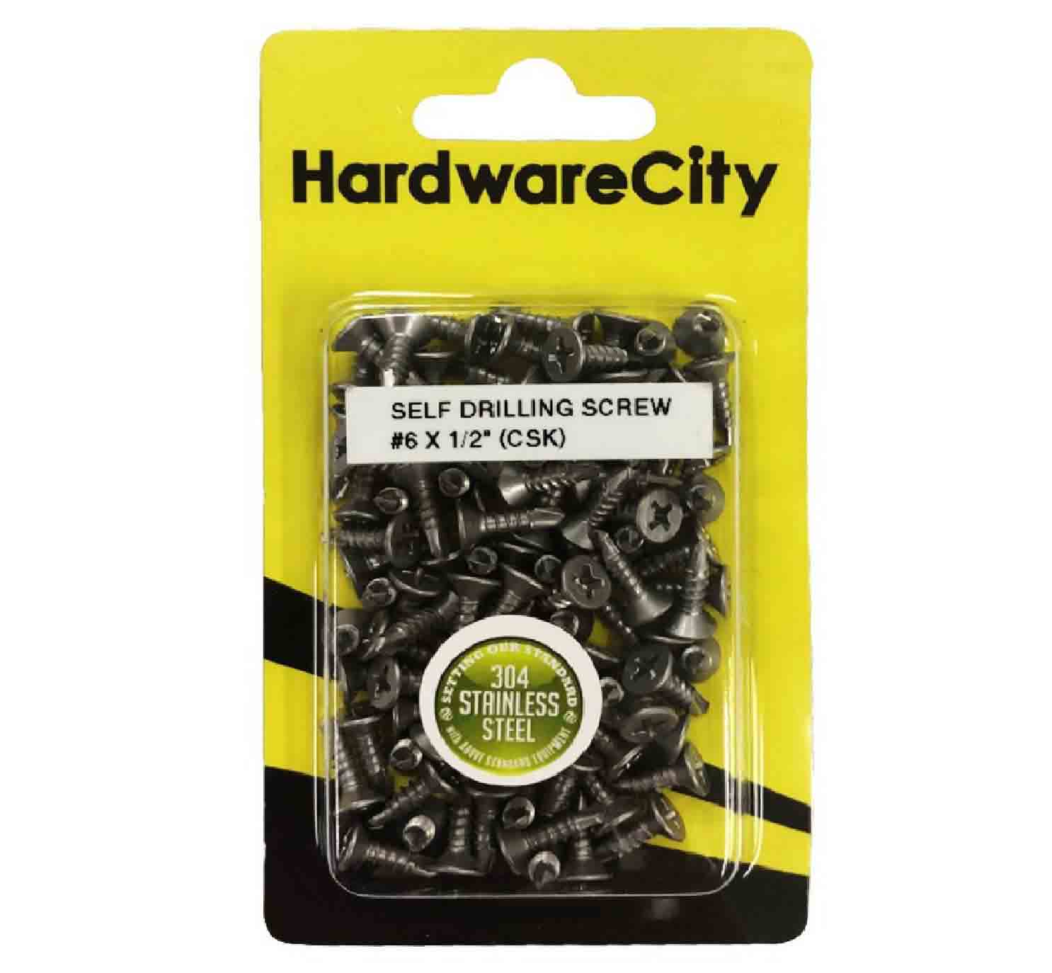HardwareCity Stainless Steel CSK Self Drilling Screws 6 X 1/2, 100PC/Pack