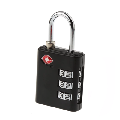 HardwareCity TSA-307 Combination Padlock TSA 3-DIGIT Numeric BLACK