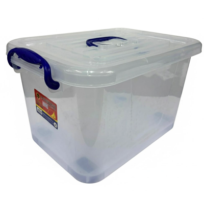 HOUSEWARE 26L PLASTIC STORAGE BOX With Latch Lid & Wheels