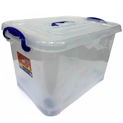 HOUSEWARE 35L PLASTIC STORAGE BOX With Latch Lid & Wheels