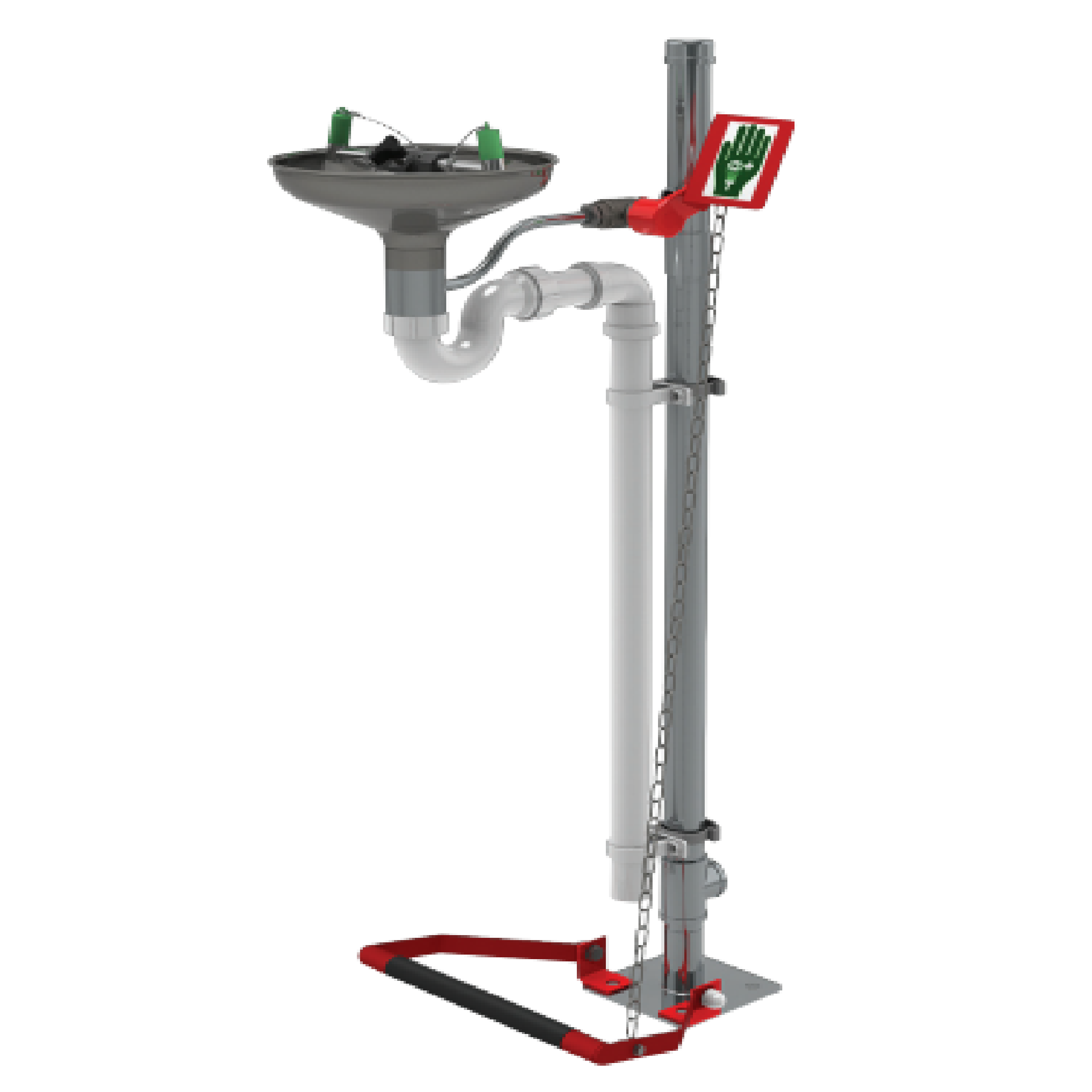 HUGHES Pedestal Mounted STAINLESS STEEL Eye & Face Wash