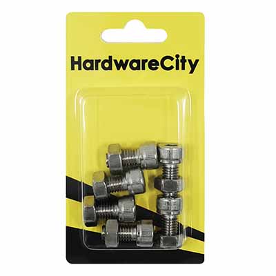 HWC SS316 Marine Fasteners, M8 X 16 Allen Cap Screws And Nut, 6PC/Pack